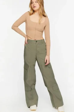 Exposed Seam Long-Sleeve Crop Top