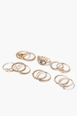 Eye Charm Variety Ring Set