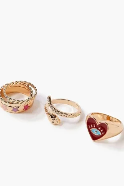 Eye Heart Ring Set