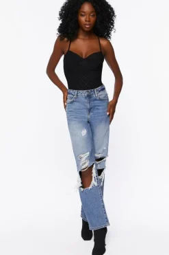 Eyelet Bustier Cami Bodysuit