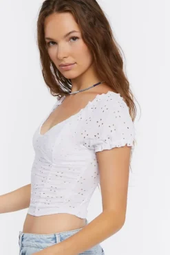 Eyelet Crop Top