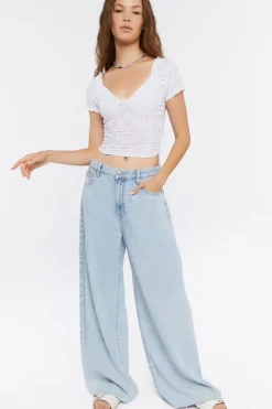 Eyelet Crop Top
