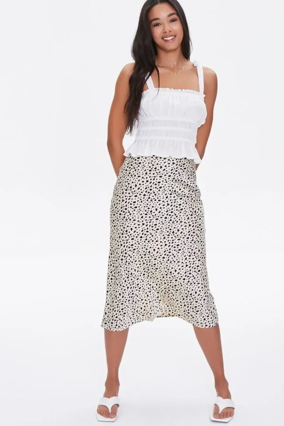 Eyelet Tie-Strap Crop Top