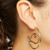 Eye Open-End Hoop Earrings