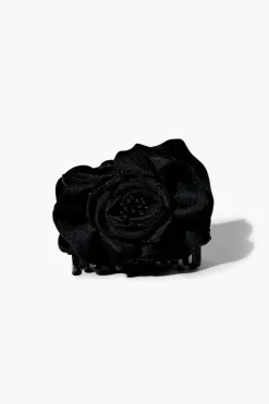 Fabric Rose Claw Hair Clip
