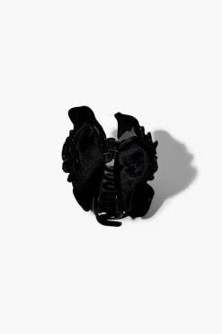 Fabric Rose Claw Hair Clip