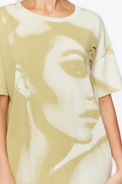Face Graphic T-Shirt Dress