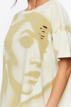 Face Graphic T-Shirt Dress