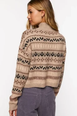 Fair Isle Mock Neck Sweater
