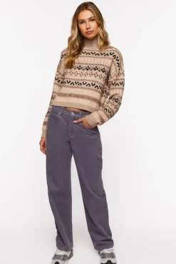 Fair Isle Mock Neck Sweater