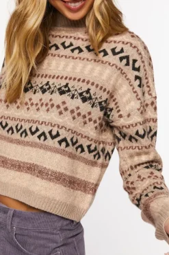 Fair Isle Mock Neck Sweater