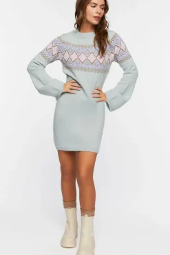 Fair Isle Sweater Mini Dress
