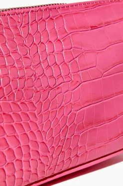 Faux Croc Baguette Bag