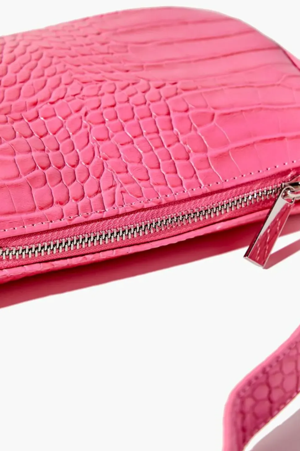 Faux Croc Baguette Bag