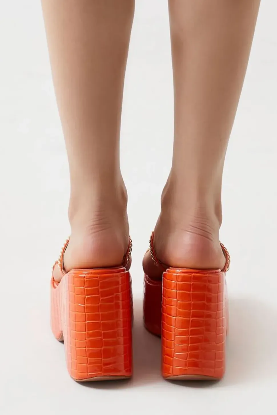 Faux Croc Chain Wedges