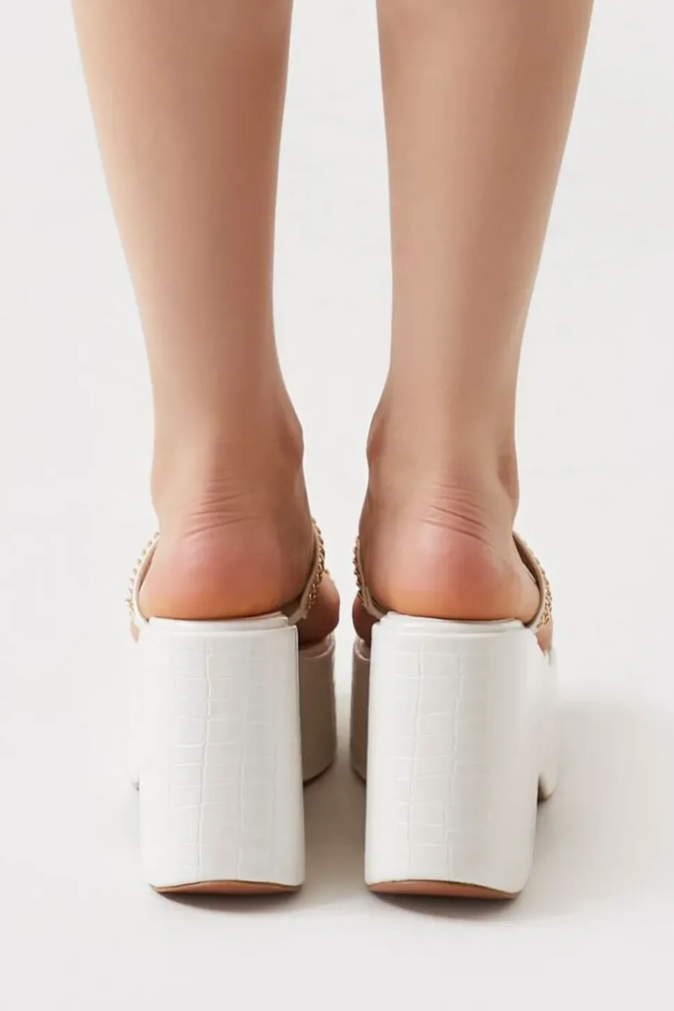 Faux Croc Chain Wedges