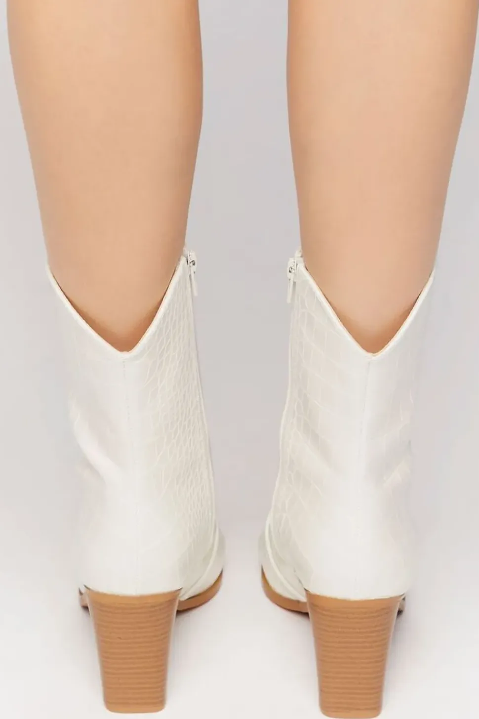 Faux Croc Cowboy Ankle Boots