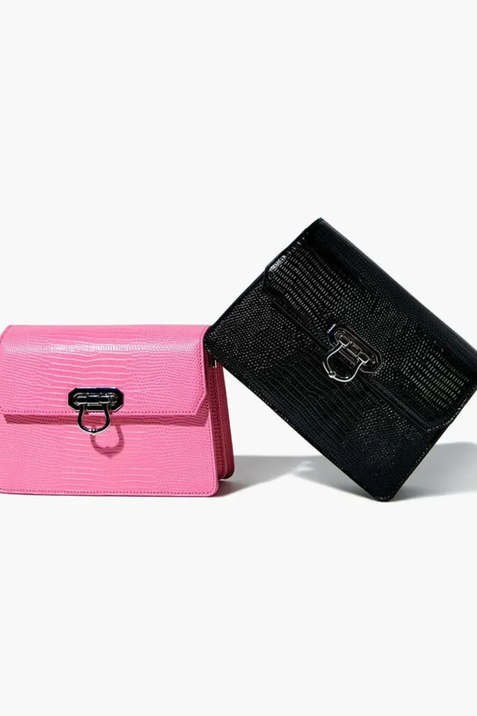 Faux Croc Crossbody Bag
