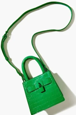 Faux Croc Crossbody Bag