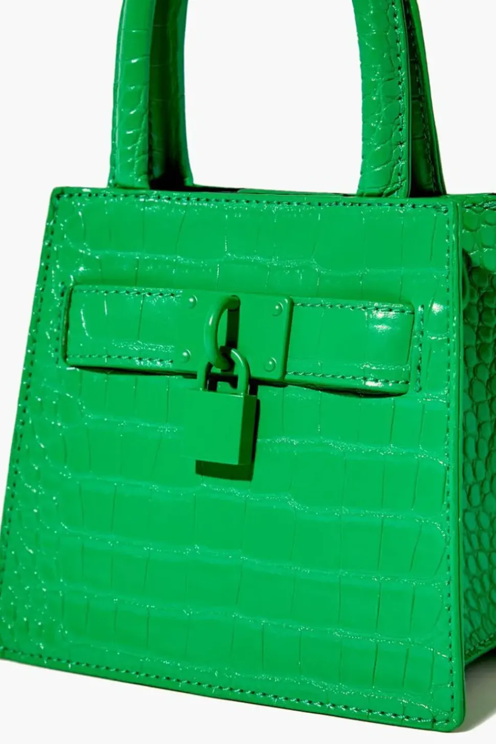 Faux Croc Crossbody Bag