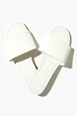 Faux Croc Flat Sandals