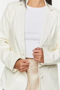Faux Croc Leather Blazer