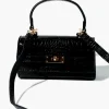 Faux Croc Leather Crossbody Bag