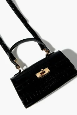 Faux Croc Leather Crossbody Bag