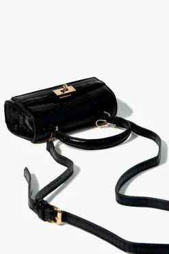 Faux Croc Leather Crossbody Bag