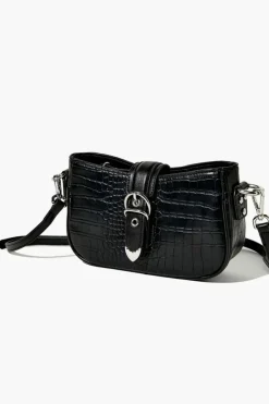 Faux Croc Leather Crossbody Bag