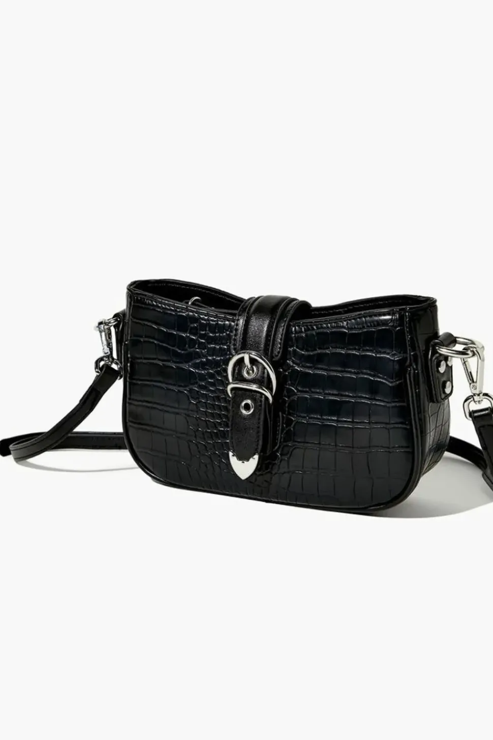 Faux Croc Leather Crossbody Bag