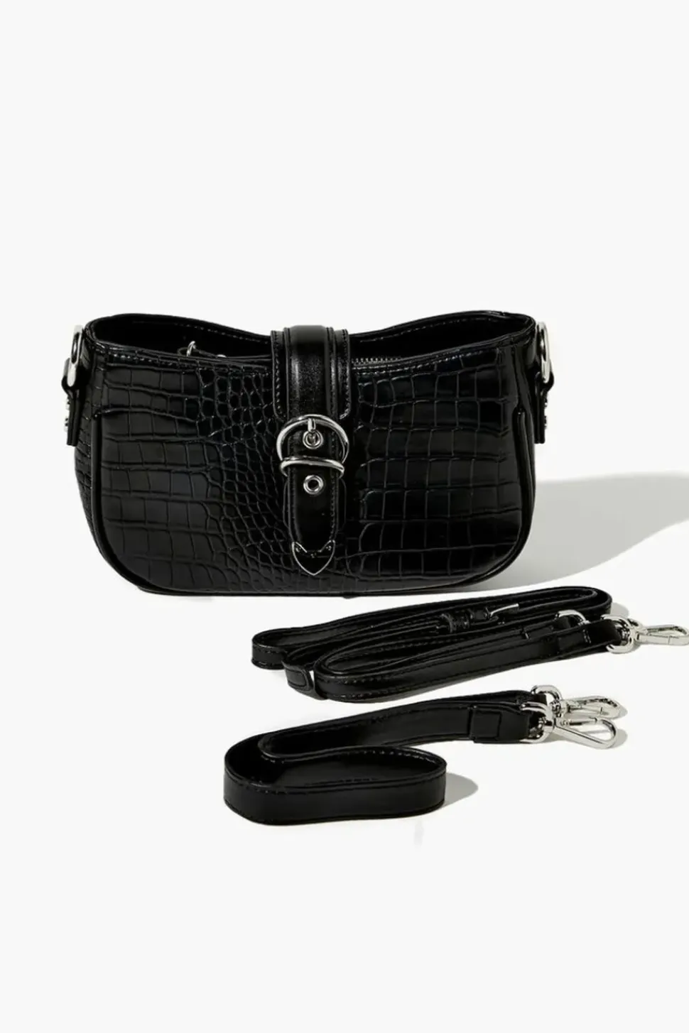 Faux Croc Leather Crossbody Bag