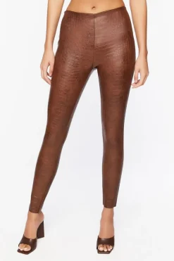 Faux Croc Leather Leggings