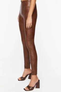 Faux Croc Leather Leggings