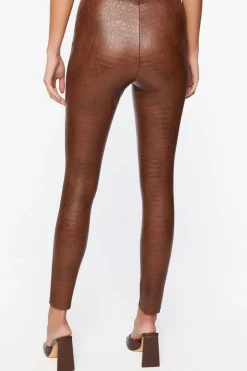 Faux Croc Leather Leggings