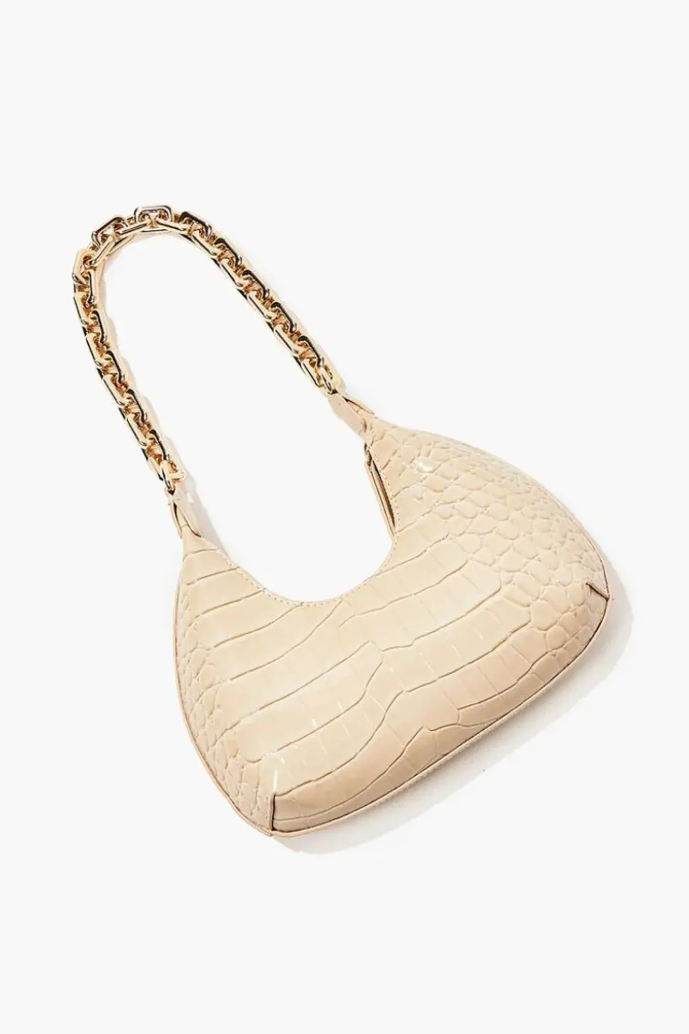 Faux Croc Leather Shoulder Bag