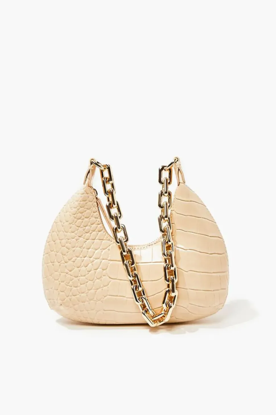 Faux Croc Leather Shoulder Bag