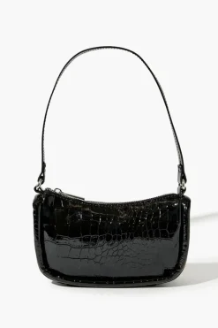 Faux Croc Shoulder Bag