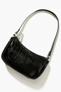 Faux Croc Shoulder Bag
