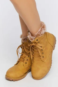 Faux Fur-Lined Ankle Booties