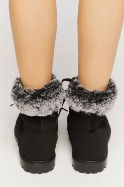Faux Fur-Lined Ankle Booties