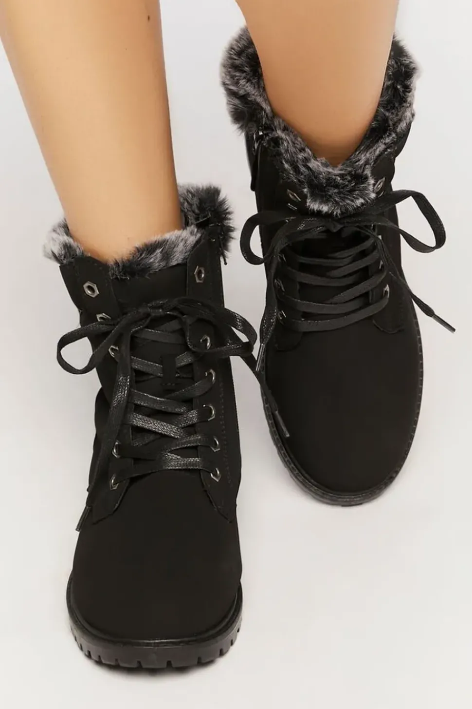 Faux Fur-Lined Ankle Booties
