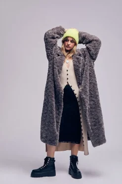 Faux Fur Longline Coat