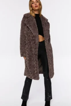 Faux Fur Longline Coat
