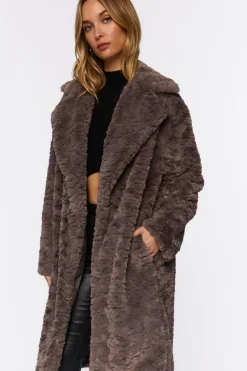 Faux Fur Longline Coat