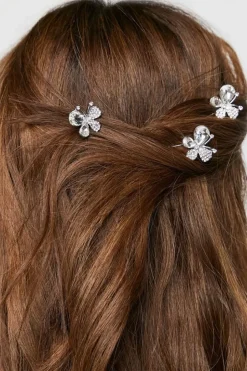 Faux Gem Butterfly Hair Pin Set
