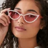 Faux Gem Cat-Eye Sunglasses