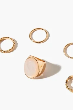 Faux Gem Cocktail Ring Set