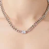 Faux Gem Curb Chain Necklace