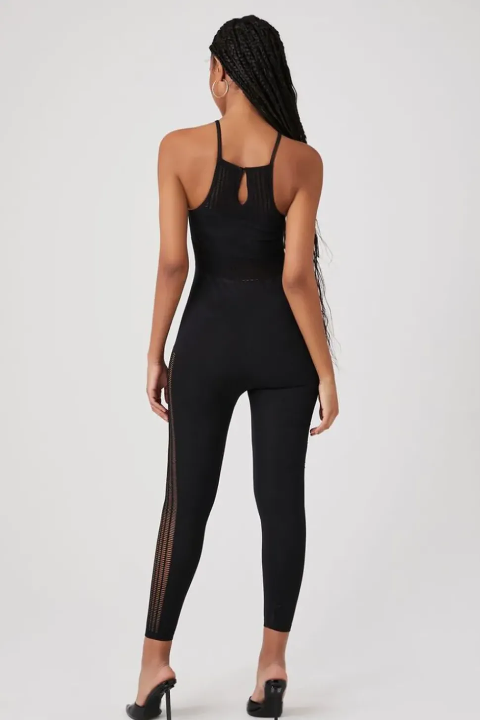 Faux Gem Cutout Cami Jumpsuit